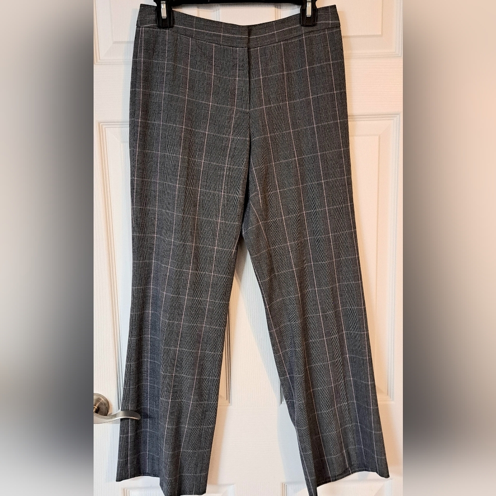 Tahari Gray Plaid Dress Pants